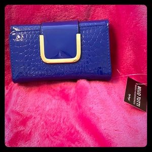 Royal blue wallet with gold clasp
